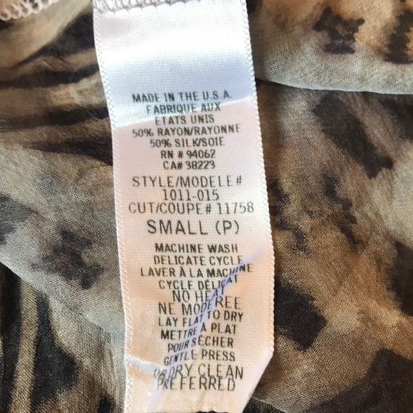 Language Tribal Print Top Sheer Back S EUC - Picture 8 of 8